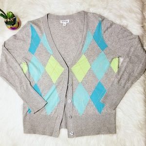 St. John's Bay Argyle Cardigan top sweater
